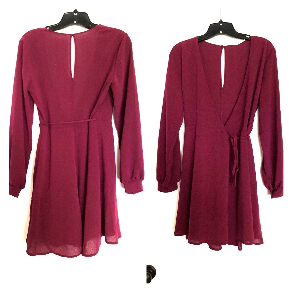 Maroon wrap dress